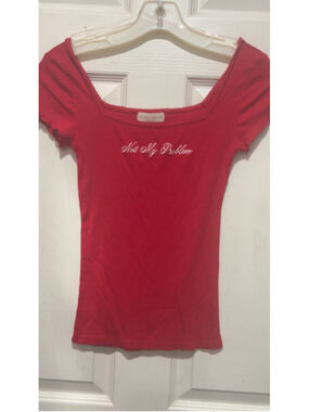 Frankee & Skylarr Red "Not My Problem" Short Sleeve Tee XS